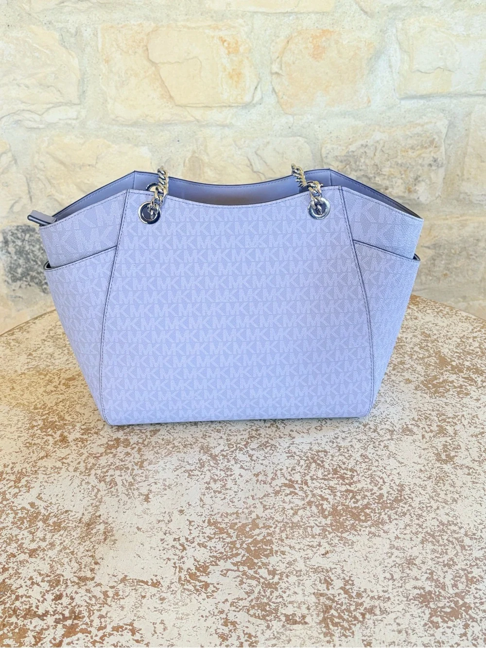 Michael Kors Lavender MK Logo Tote with Matching Wallet